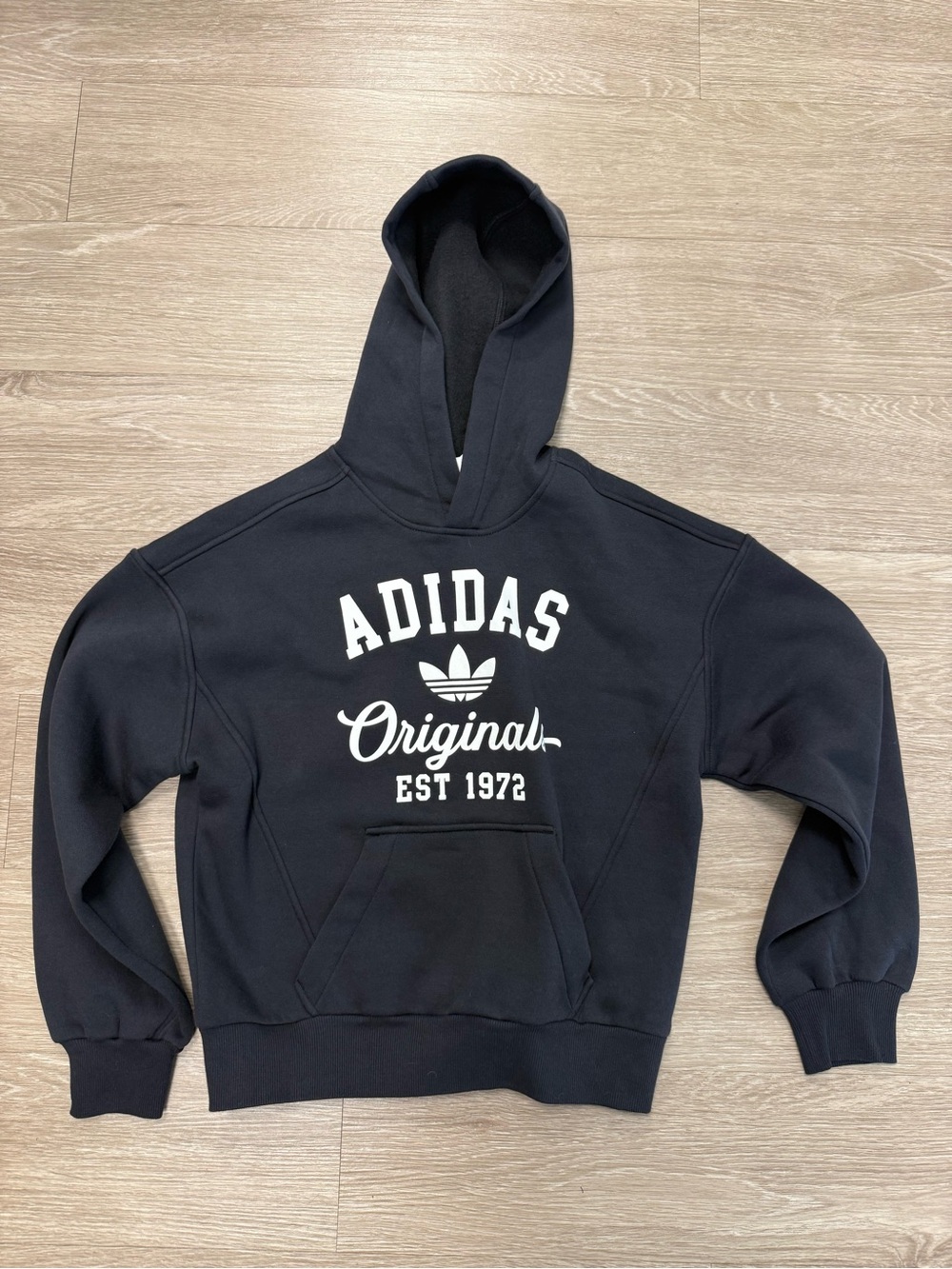 adidas Black Hoodie with White Trefoil and 'Original' Script